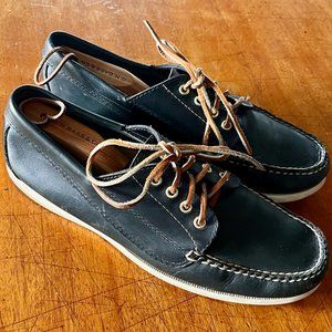 Bass Blucher Moccasins: Unique blue leather